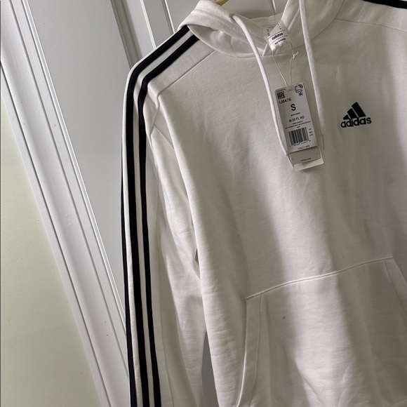Adidas Men's White Hoodie with Black Accents - Picture 3 of 6